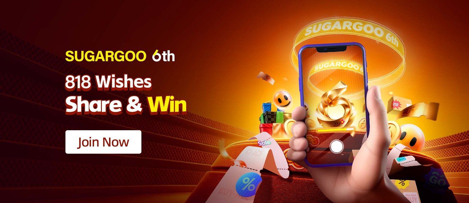 Sugargoo 6th anniversary 818 Wishes Share and Win event